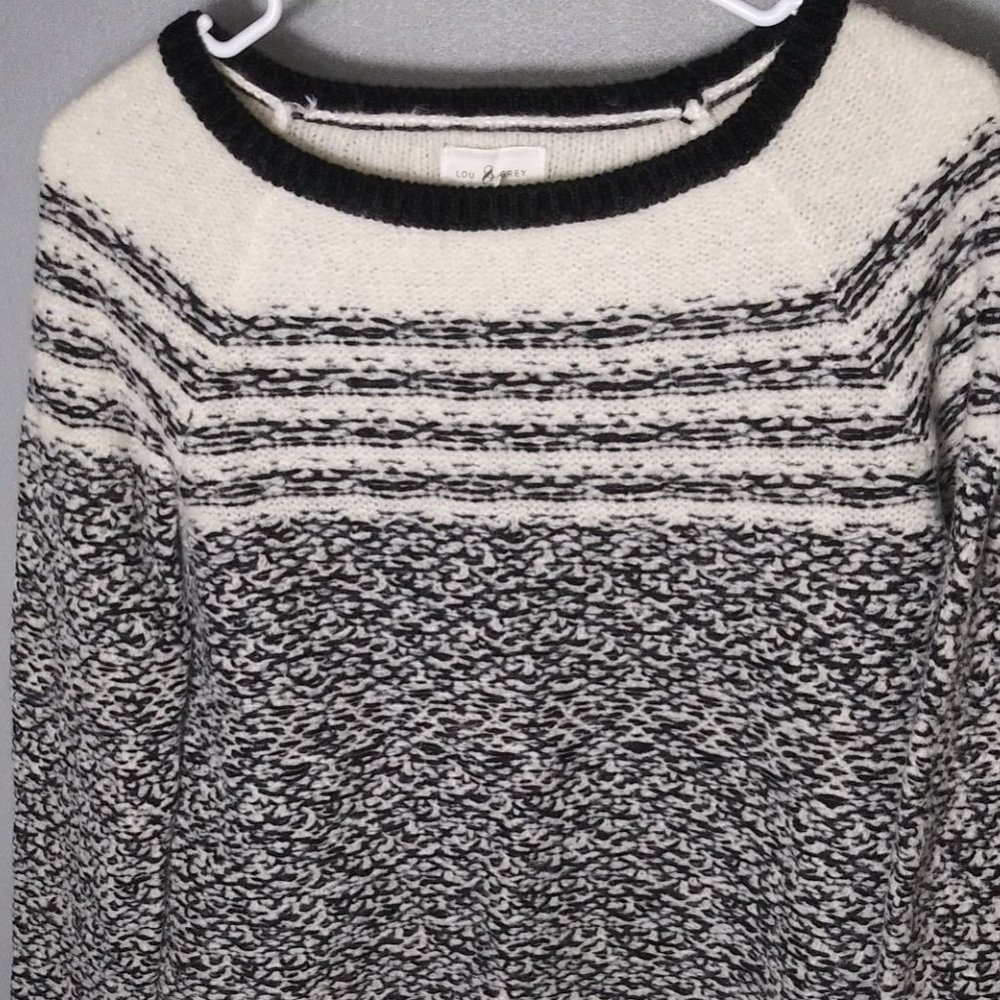 Lou & Grey Black And White Thick Knit Sweater Women's Size S - Picture 4 of 5